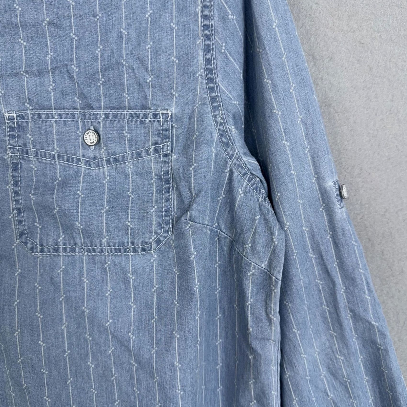 Brooks Brothers Brooks Brothers Womens 6 Chambray Shirt Dress Stripes Size M / US 6-8 / IT 42-44 - 4 Thumbnail