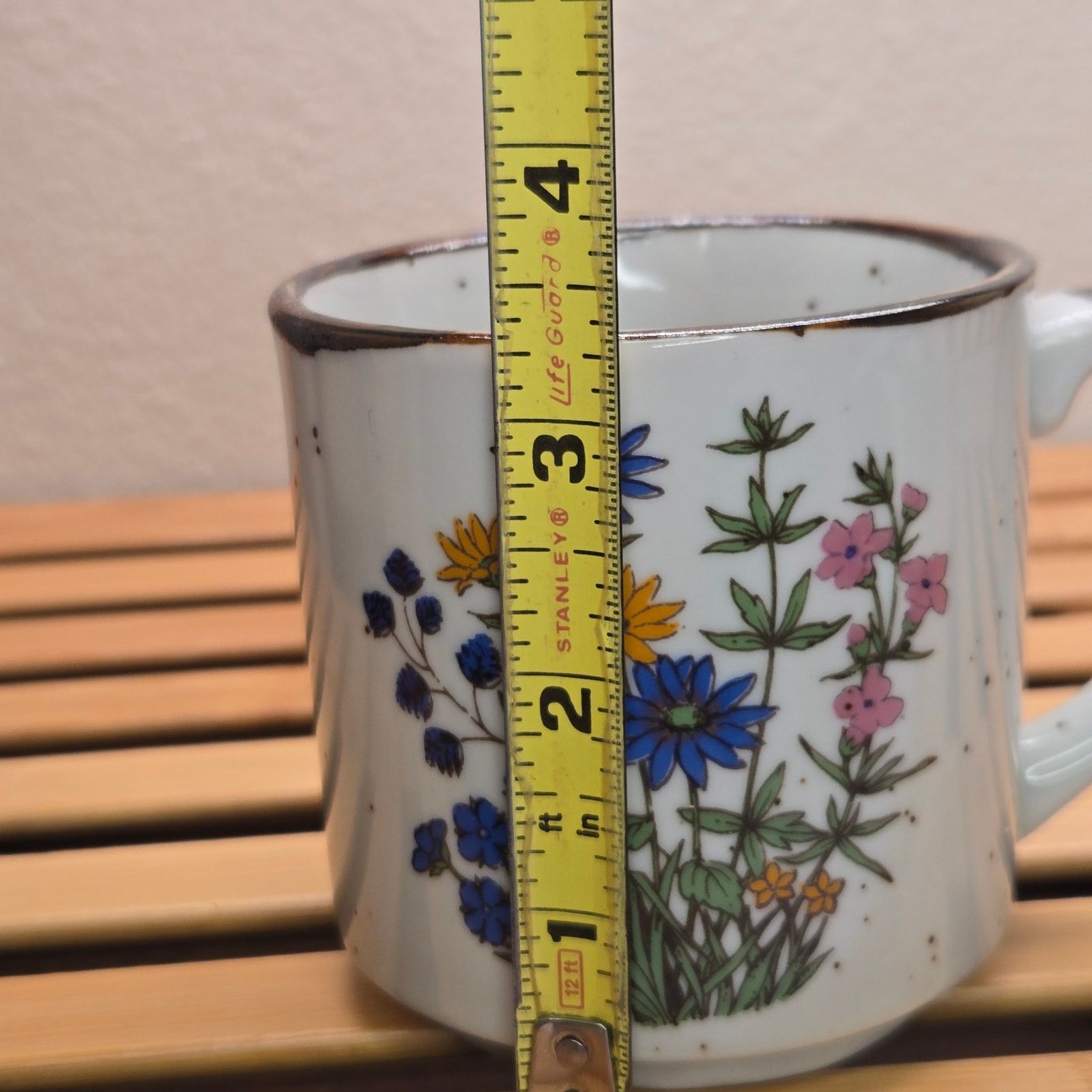 Vintage Vintage Japan Speckled Stoneware Wildflower Coffee Mug Size ONE SIZE - 8 Thumbnail