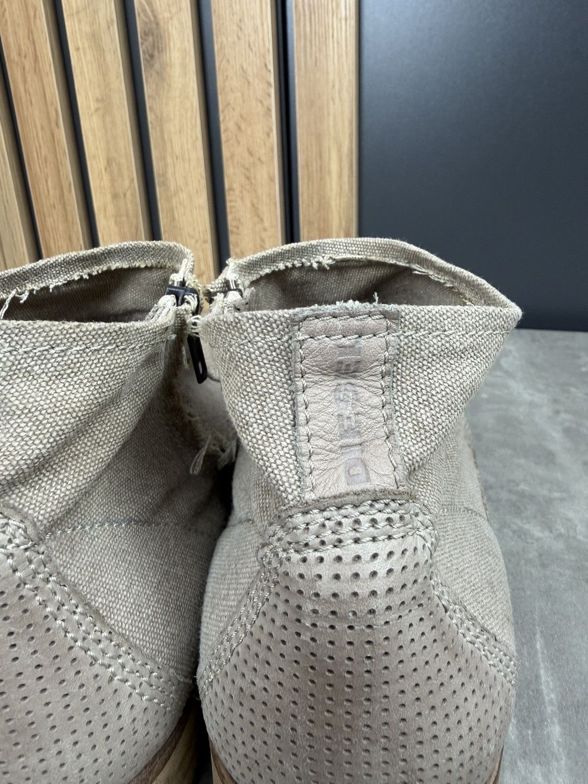 Diesel Diesel Perforated Leather Canvas Ankle Boots Size 44 Size US 10 / EU 43 - 6 Thumbnail