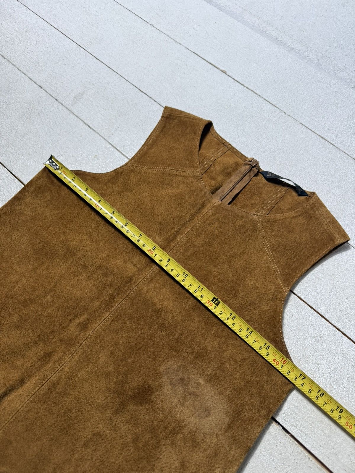 Japanese Brand Western Retro ZARA Basic Suede Leather Vest Sleeveless Brown Size S / US 4 / IT 40 - 14 Thumbnail