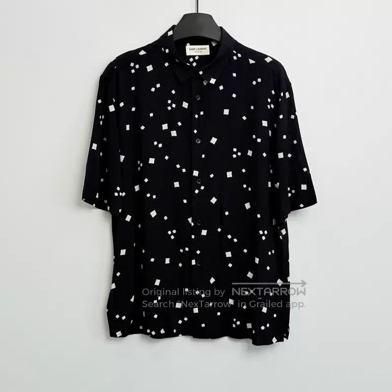 Saint Laurent Paris Saint Laurent Paris Ink Washed Mulberry Silk Short Sleeve Size XS / US 0-2 / IT 36-38 - 1 Thumbnail
