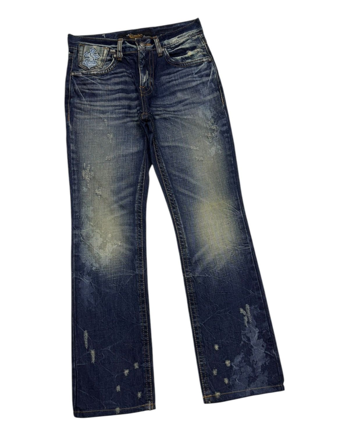Number (N)ine Vintage Skulls Cross Patches Number Nine Style Denim Jeans Size US 29 - 6 Thumbnail