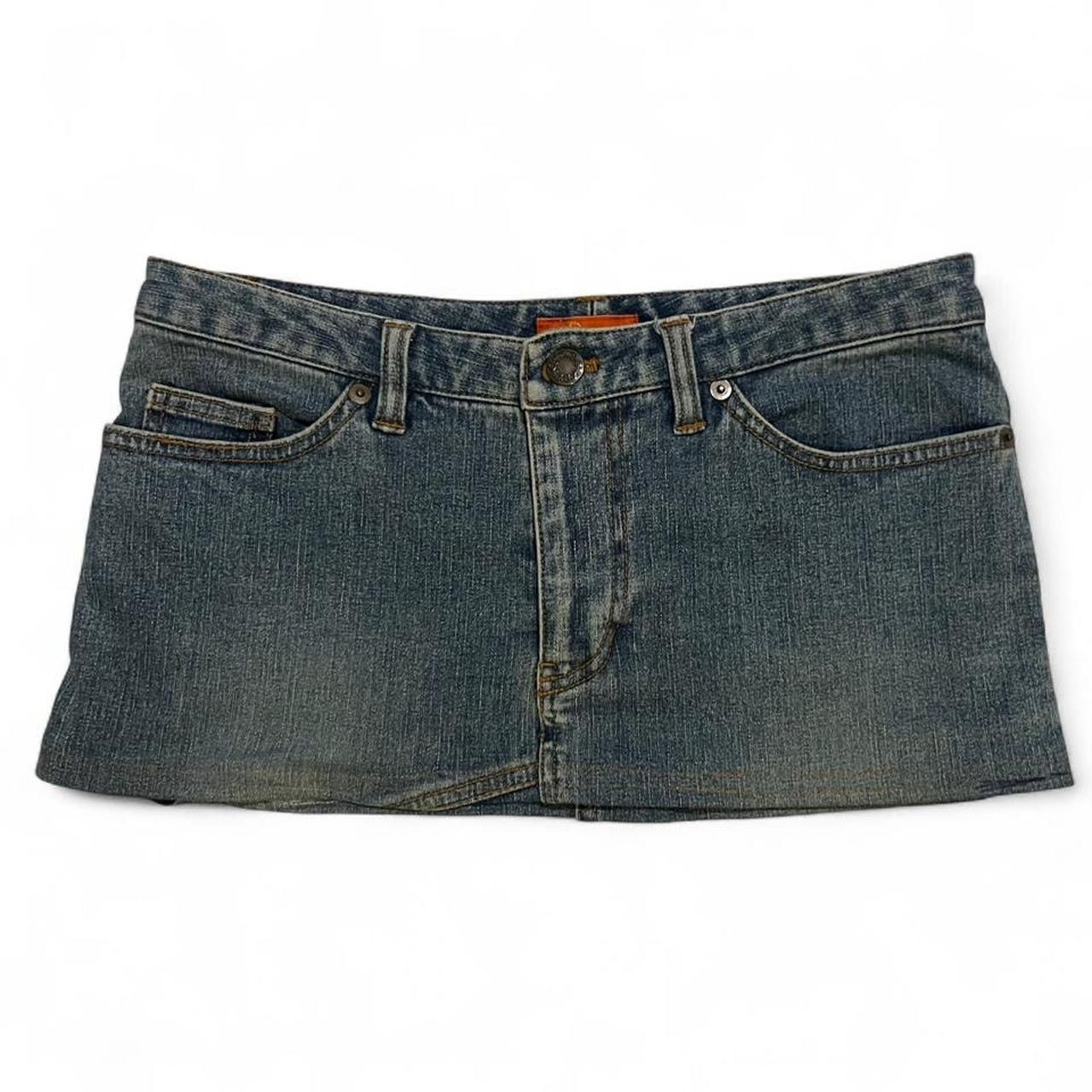 Other Vintage y2k super super short micro denim skirt Size 25" / US 0 / IT 36 - 1 Thumbnail