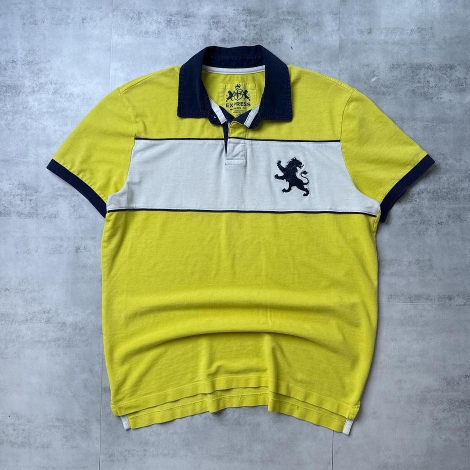 Express Y2K Express Yellow Logo Grunge Polo shirt Size US L / EU 52-54 / 3 - 1 Thumbnail