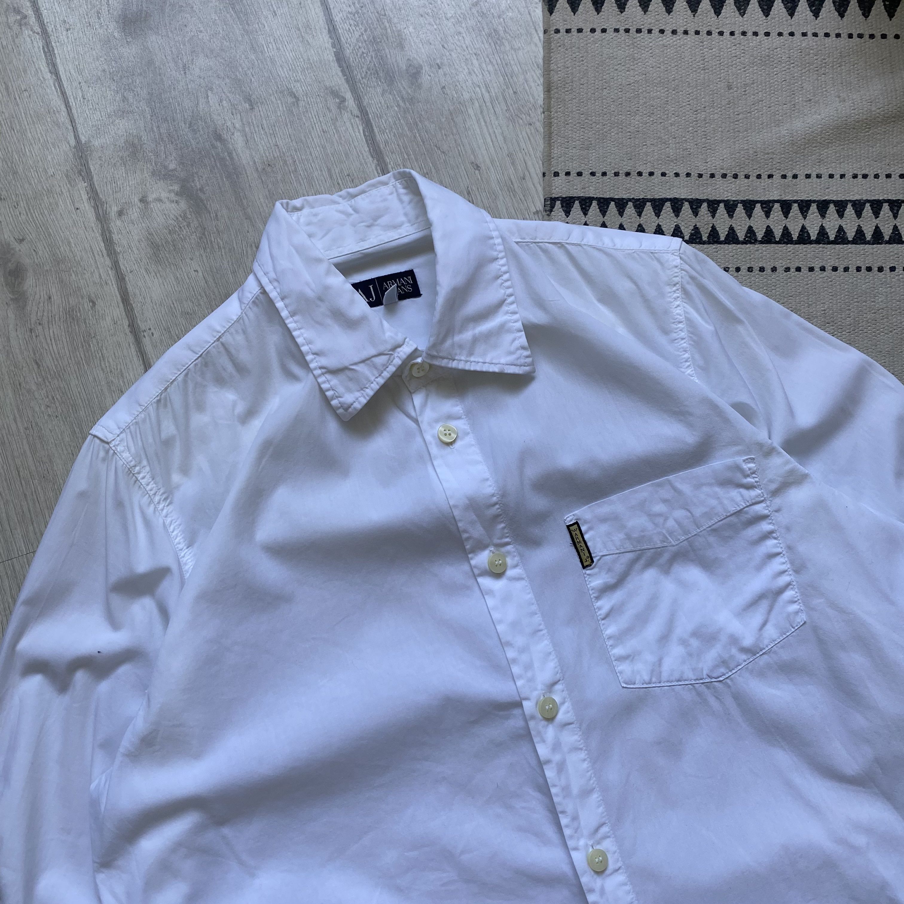 Emporio Armani 👔 Vintage 80-90s Armani Classic Shirt White Oldmoney Luxury Size US M / EU 48-50 / 2 - 2 Thumbnail