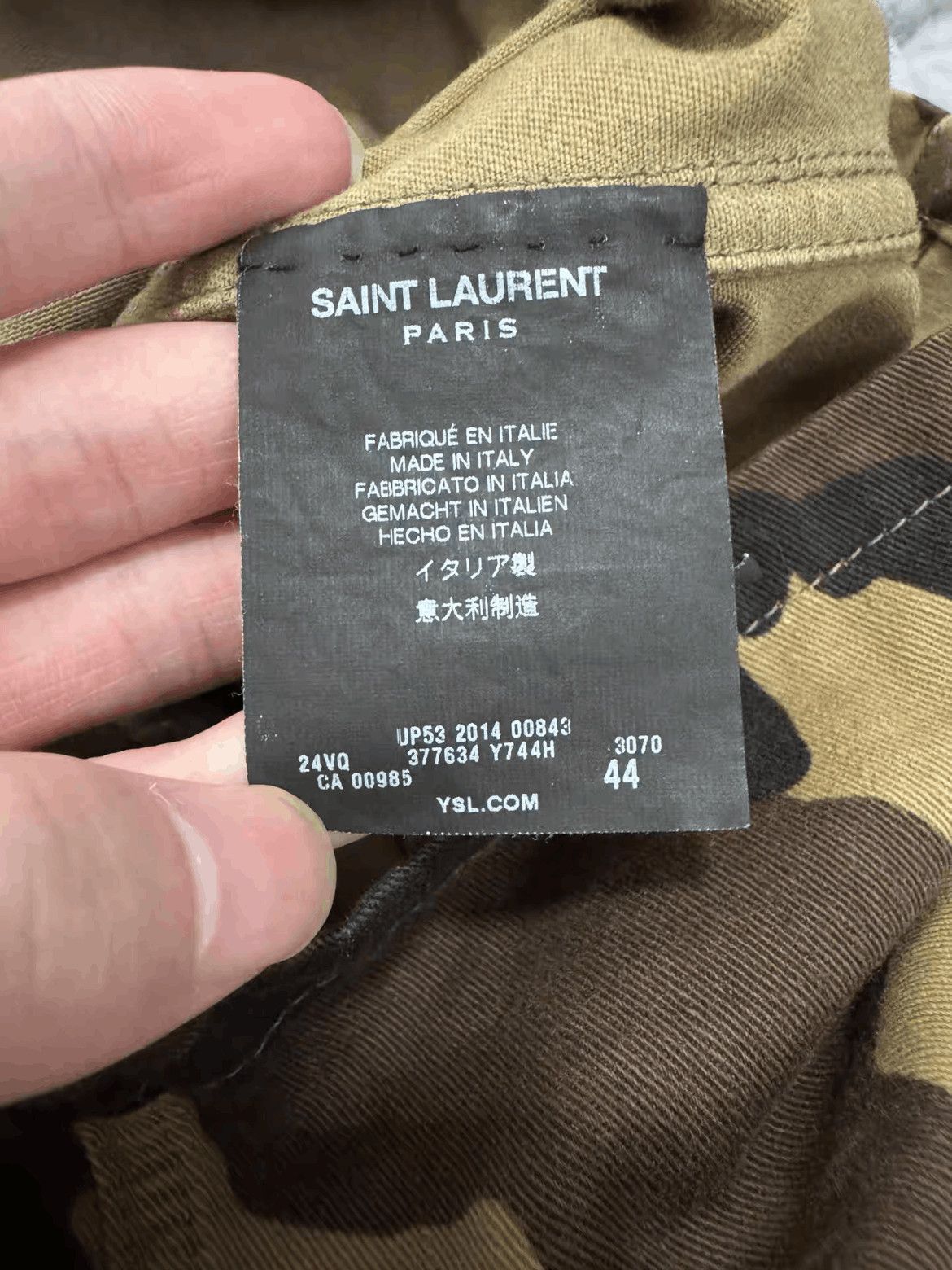 Saint Laurent Paris Sz 44 Saint Laurent Paris by Hedi 15SS Camo Jacket-2508 Size US S / EU 44-46 / 1 - 6 Thumbnail