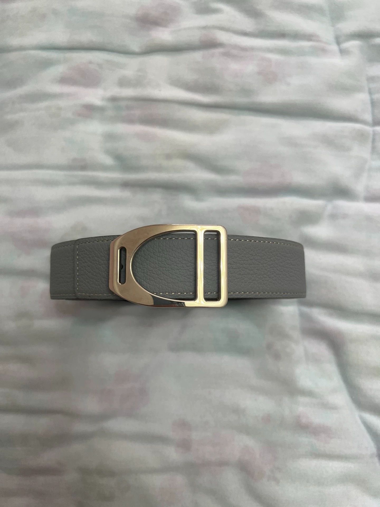 Hermes Hermes Reversible Belt Mist Blue/Black Brown 95 Q Stamp Size ONE SIZE - 1 Thumbnail