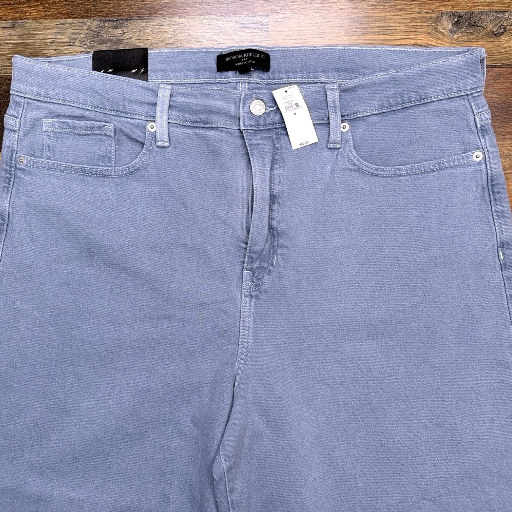 Banana Republic Banana Republic Jeans Wide-Leg Denim 34 High Rise Stretch 5-Pocket Logo Blue Women Size 24" / US 00 / IT 34 - 3 Thumbnail