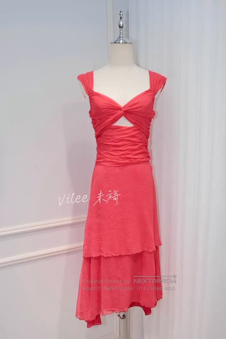 Valentino Valentino Silk kink cascading dress Size S / US 4 / IT 40 - 3 Thumbnail