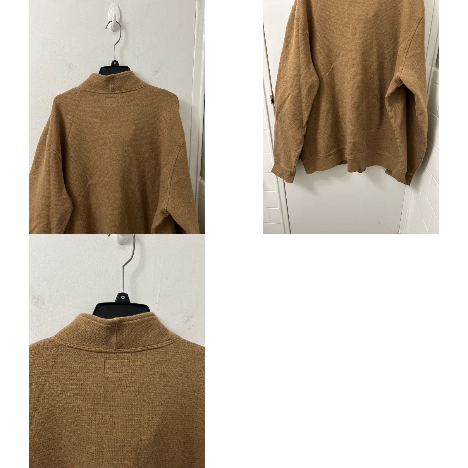 Vintage LL Bean 1/4 Zip Mens XL Brown Waffle-Knit Pullover Sweater L/S Mock Neck Casual Size US XL / EU 56 / 4 - 8 Thumbnail