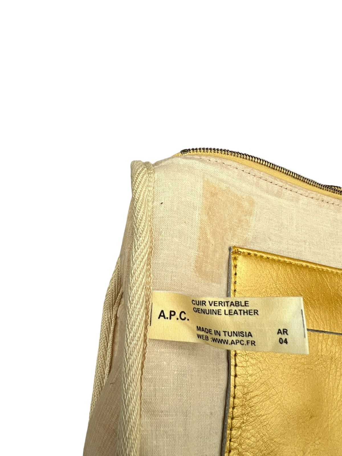 A.P.C. Vintage A.P.C. Patina Leather Yellow Gold Clutch Bag Size ONE SIZE - 19 Thumbnail