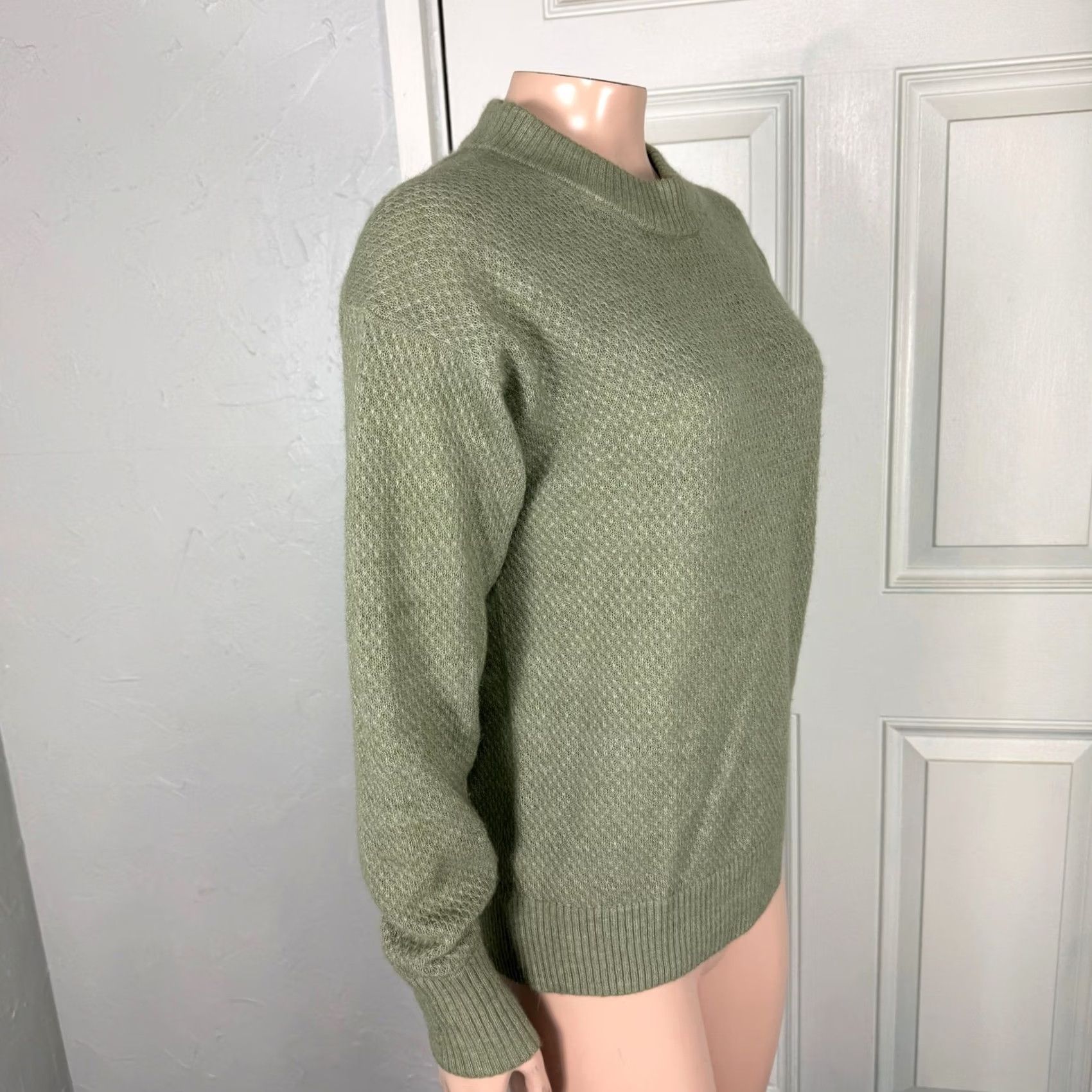 Quince Quince Women's Sweater S Crew Neck Alpaca Wool Knit Solid Green Long Sleeve Pullover Regular Size Small XS? Size S / US 4 / IT 40 - 4 Thumbnail