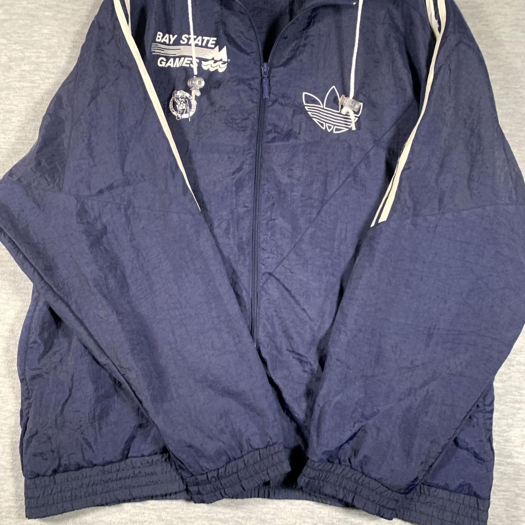 Adidas VINTAGE Adidas Track Jacket Mens L Blue Bay State Games Celtics 90s Size US L / EU 52-54 / 3 - 3 Thumbnail