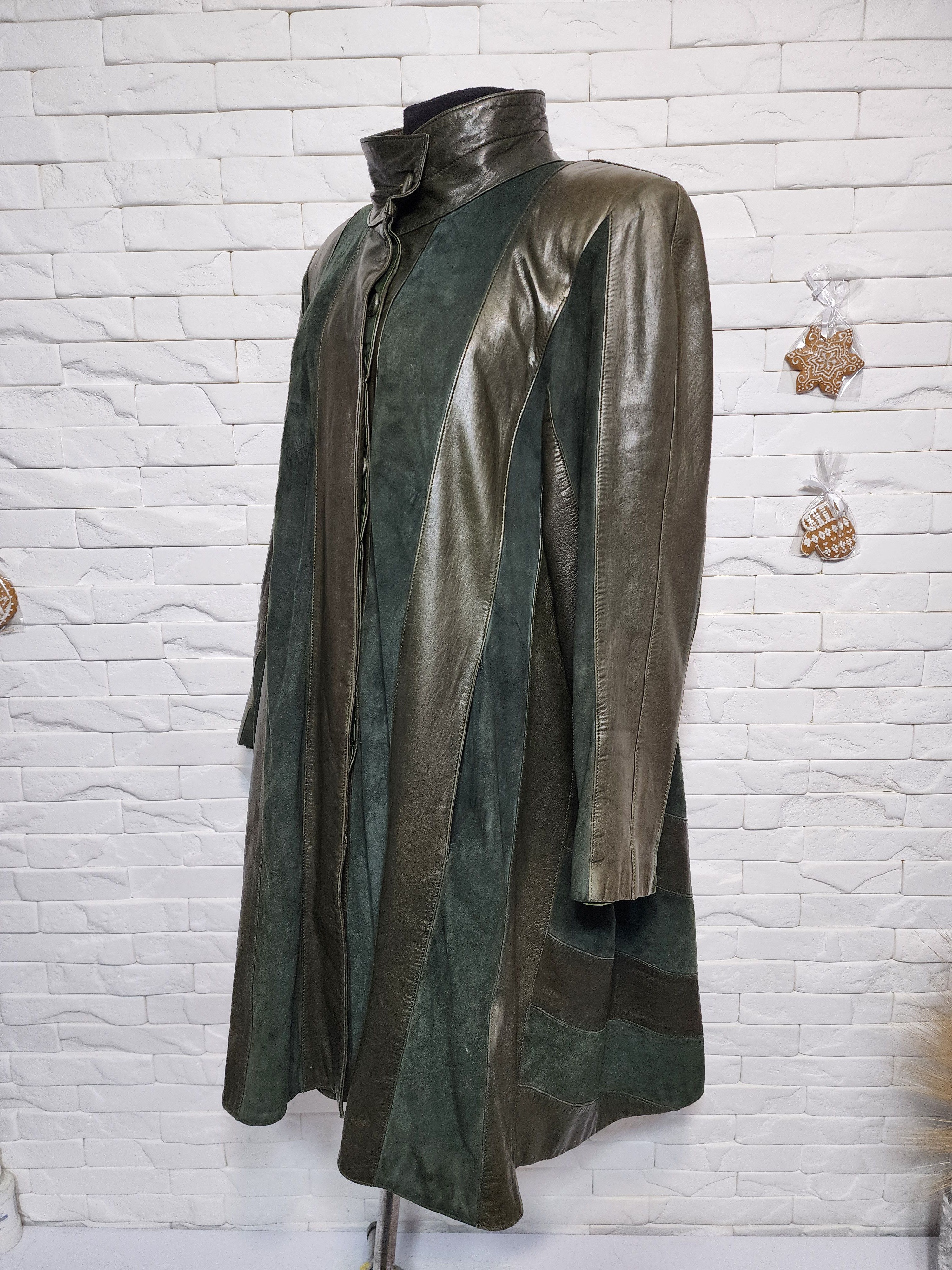 Other Green Leather Jacket: Womrn's Button Coat Size 3XL / US 20-22 - 3 Thumbnail