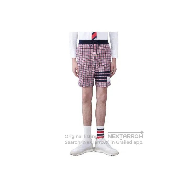 Thom Browne Thom Browne Red Cotton Check Jacquard Sweatshorts. Size US 30 / EU 46 - 1 Thumbnail