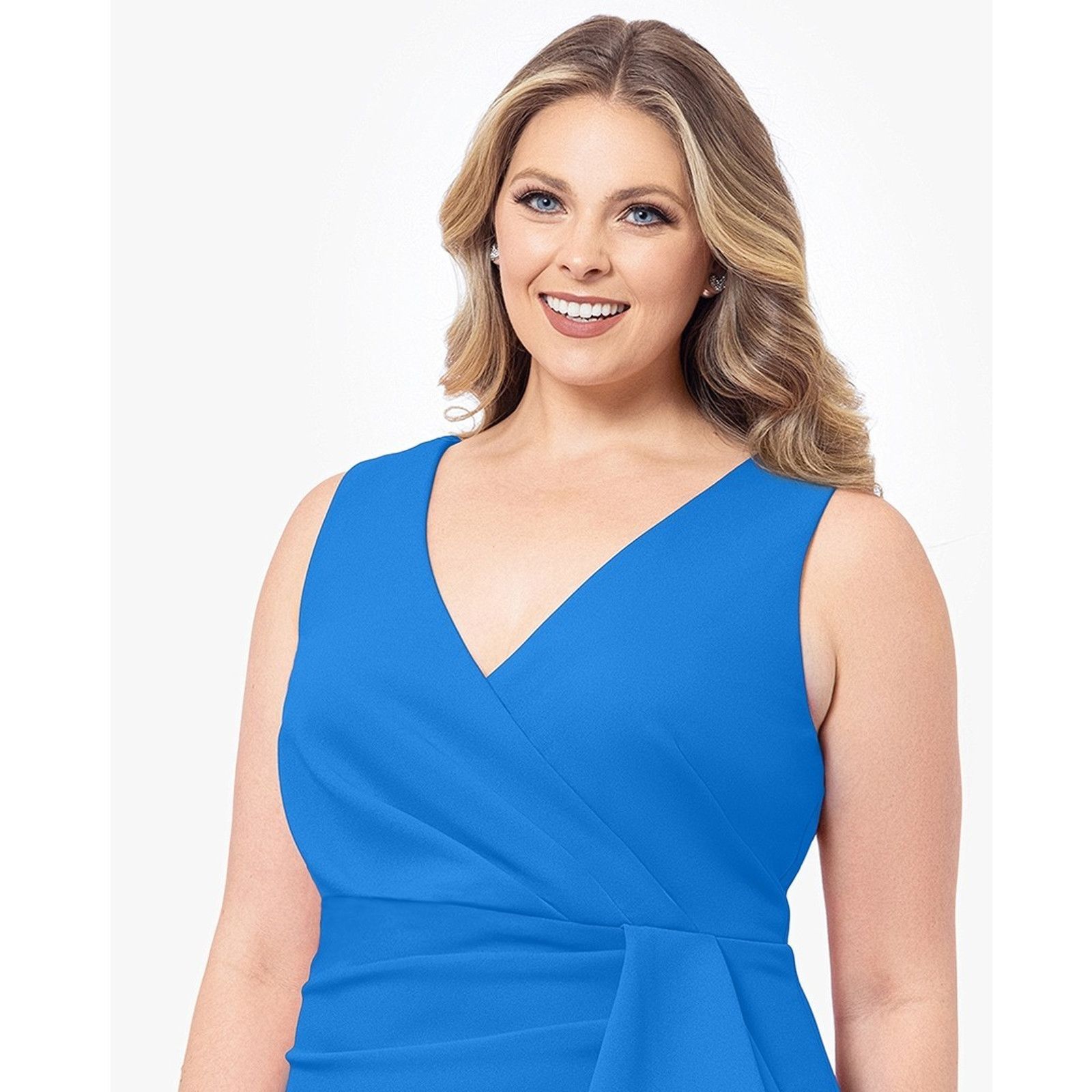 Other Betsy & Adam Plus Size Sleeveless Ruffled High-Low Gown, 14W Size XL / US 12-14 / IT 48-50 - 2 Thumbnail