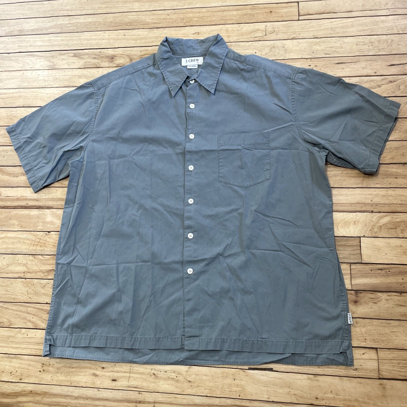 J.Crew VINTAGE J. Crew Shirt Men XL Green Button Light Twill Safari Pocket Classic Cotton Camp Shirt Size US XL / EU 56 / 4 - 2 Thumbnail
