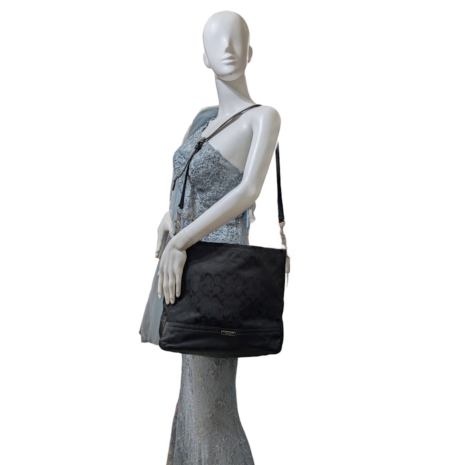 Coach COACH Crossbody Black Signature Canvas Leather Accent Chrome Size ONE SIZE - 9 Thumbnail