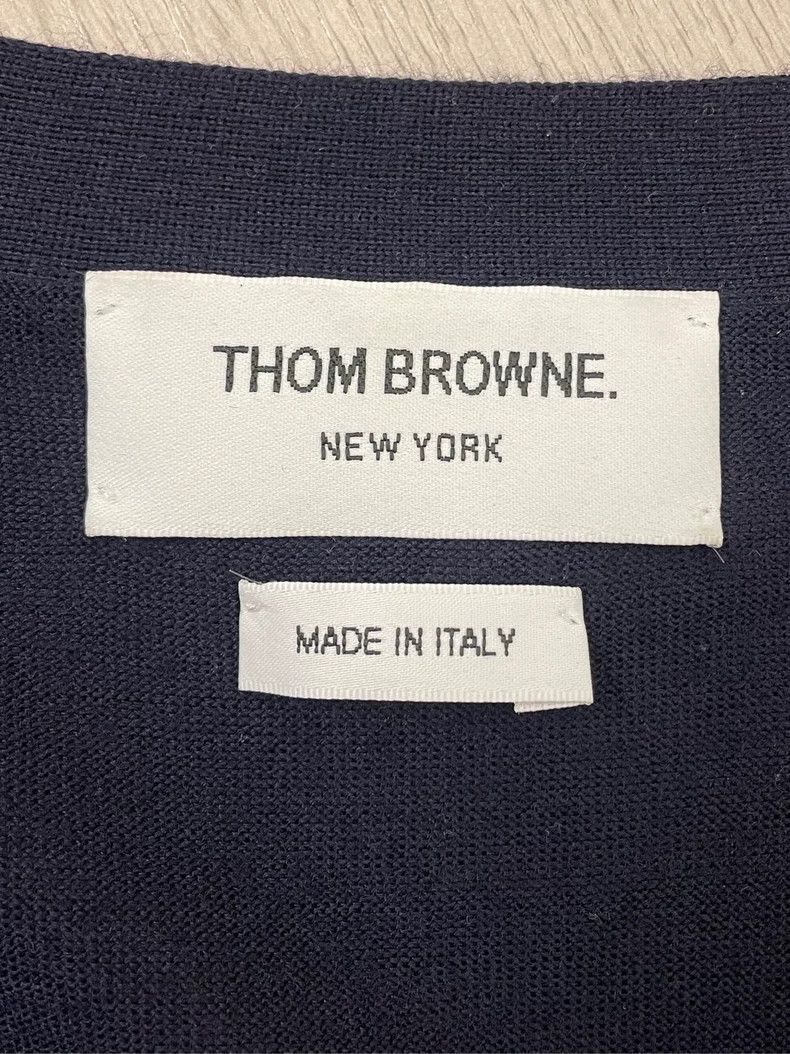 Thom Browne Thom browne Dark blue classic four-striped wool cardigan ja Size US M / EU 48-50 / 2 - 5 Thumbnail