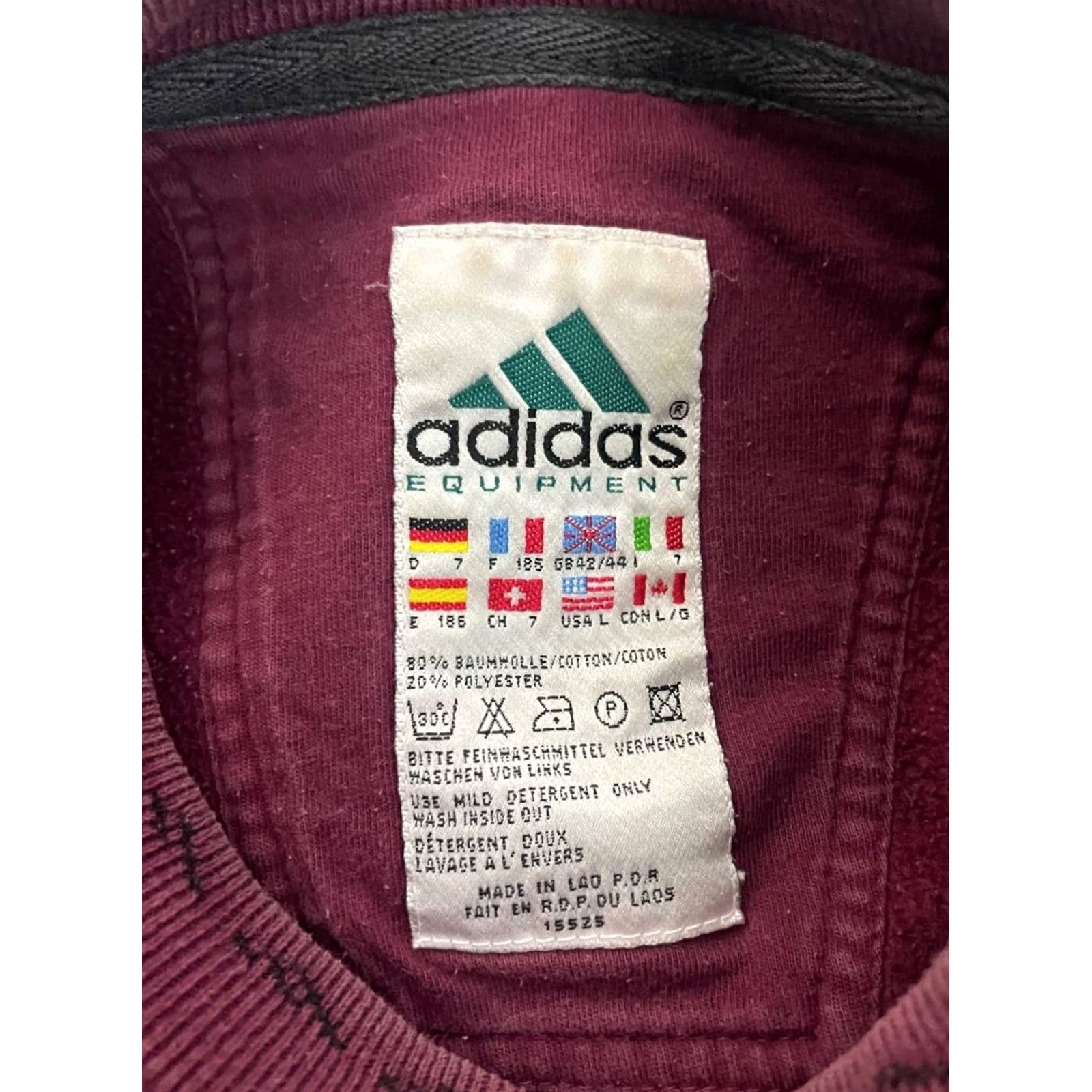 Adidas Adidas Sweatshirt Mens Size L Burgunday Cotton Long Sleeve Crew Neck Pullover All Seasons Logo Classic Outdoor Size US L / EU 52-54 / 3 - 3 Thumbnail