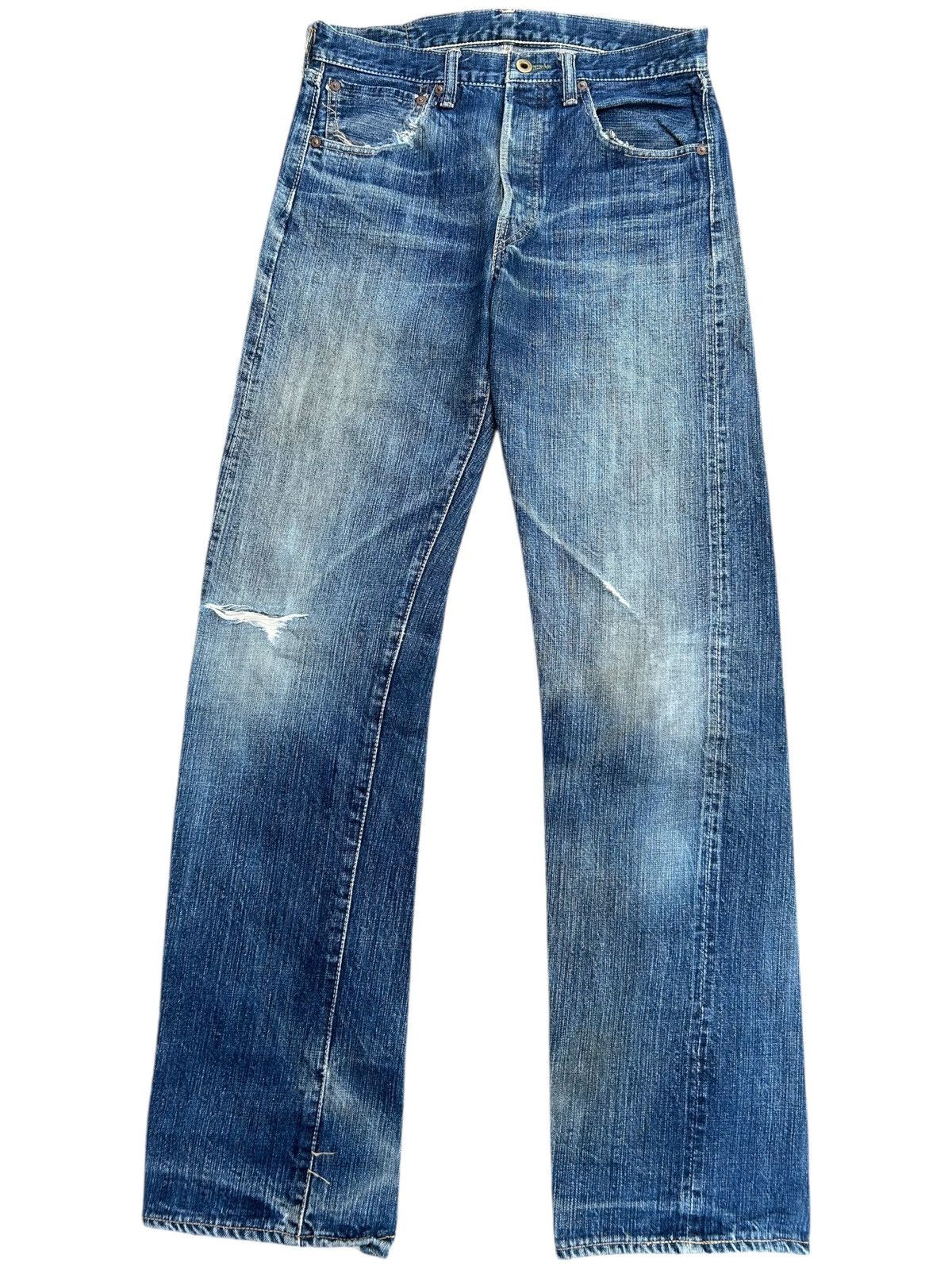 Kapital Vintage Japanese Brand Stormy Blue Selvedge Distressed Denim Size US 30 / EU 46 - 1 Thumbnail