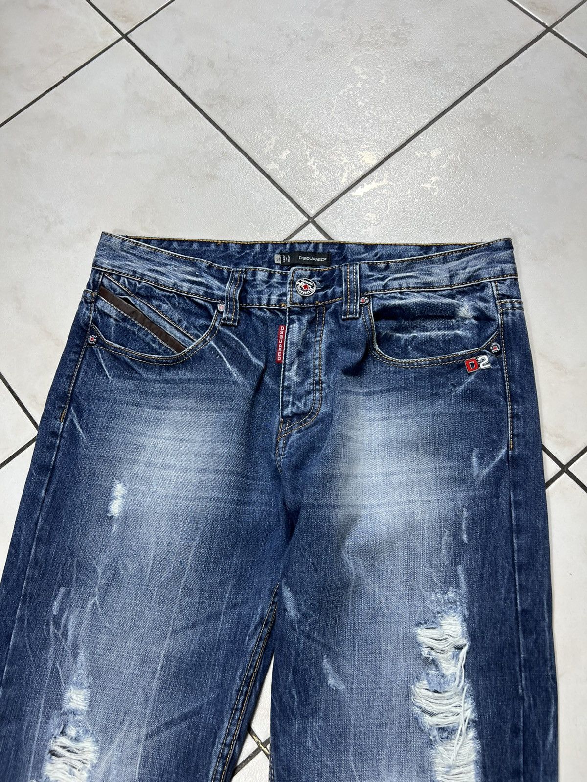 Dsquared2 Vintage 90s Dsquared2 distressed denim ripped jeans pants Size US 34 / EU 50 - 3 Thumbnail