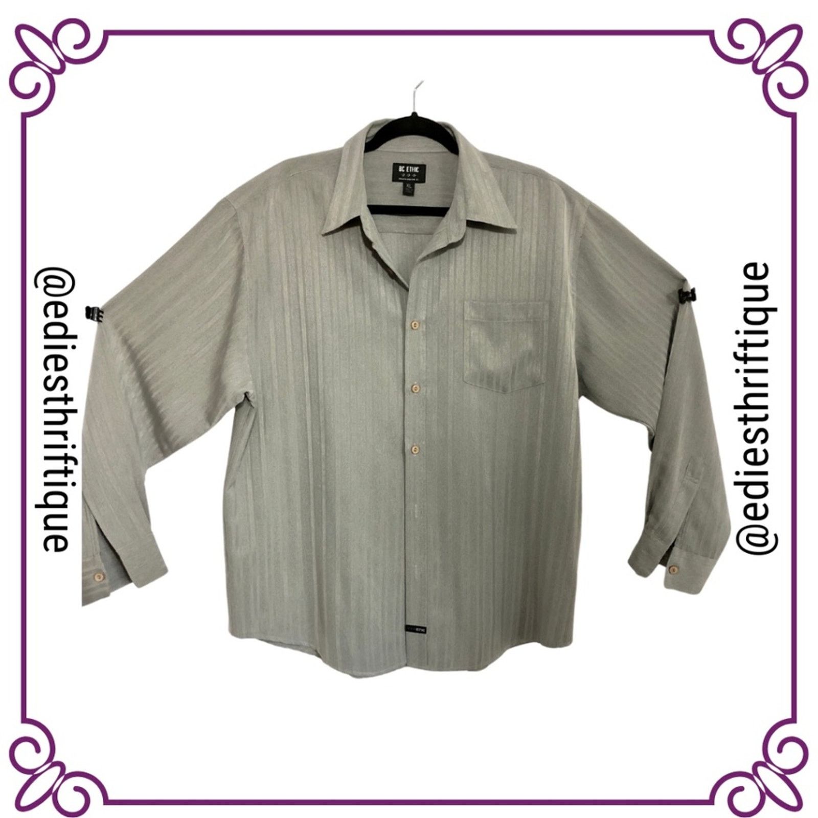 Bc Ethic BC Ethic Gray Ghost Stripes Button Up Long Sleeve Shirt XL Size US XL / EU 56 / 4 - 1 Thumbnail