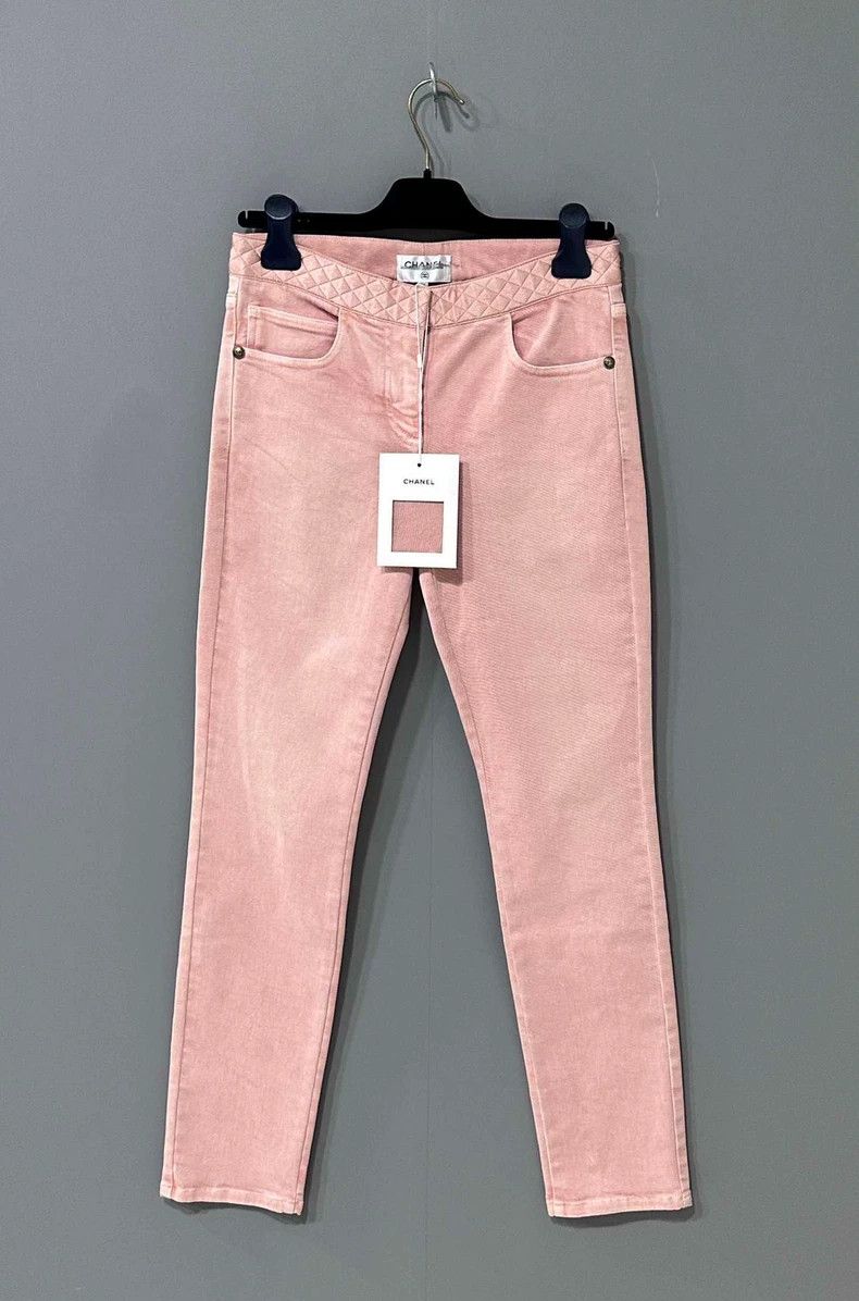 Chanel Chanel Pink diamond checkered trousers Size 24" / US 00 / IT 34 - 1 Thumbnail