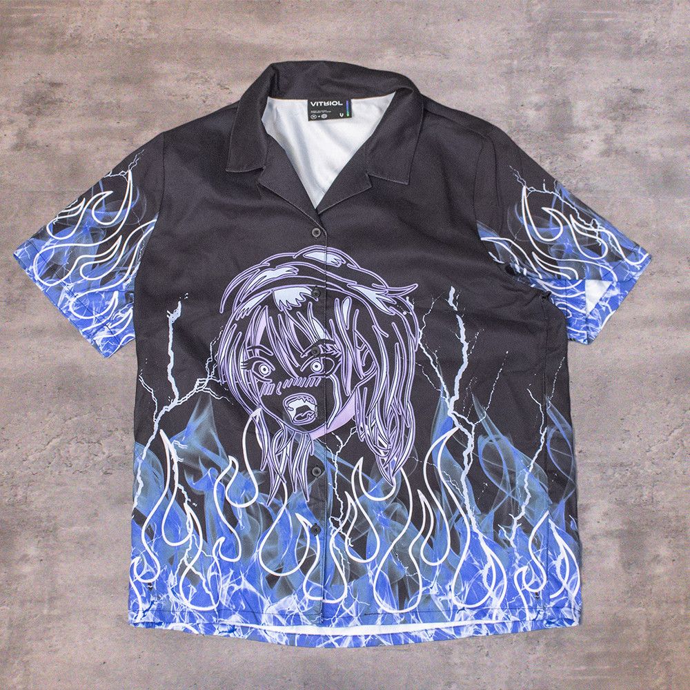 Zumiez Vitriol Anime Button Up Camp Collar Prada Style Shirt Size US M / EU 48-50 / 2 - 1 Thumbnail