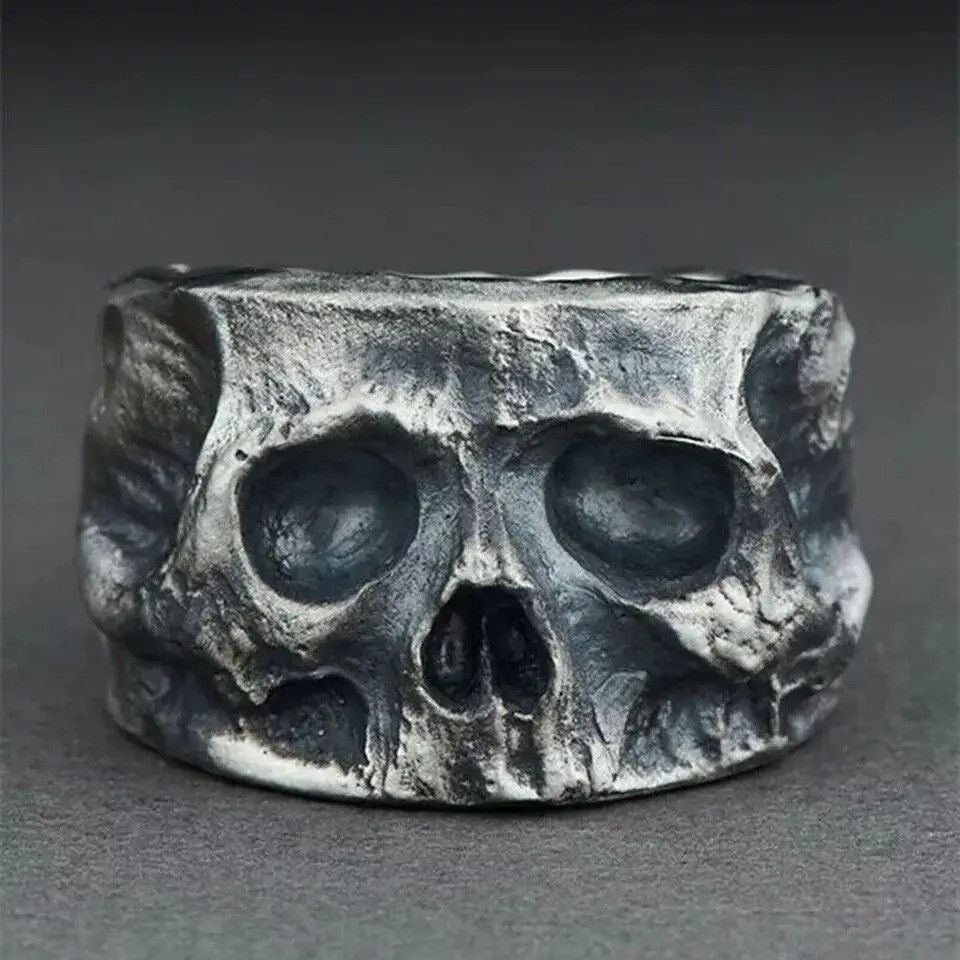 Other Retro Half Face Skull Ring Size ONE SIZE - 3 Thumbnail