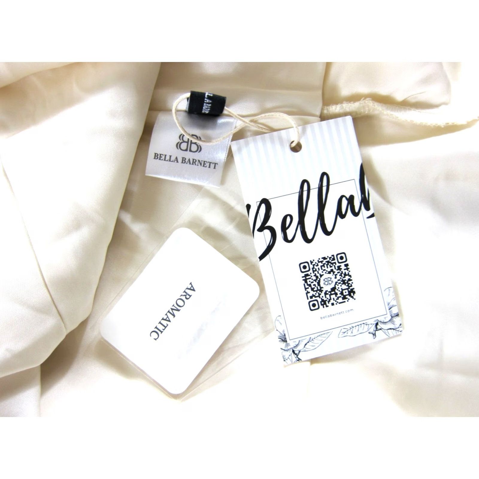 Vintage Bella Barnett Ivory Satin Spaghetti Strap Short Dress Plus 3XL NWT Size 40" / US 18 - 3 Thumbnail
