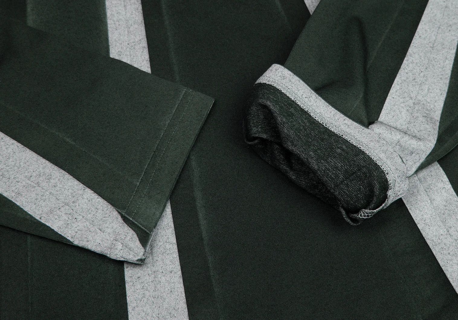 Issey Miyake Pleated Stripe Print T-Shirt in Dark Green Size US XL / EU 56 / 4 - 7 Thumbnail