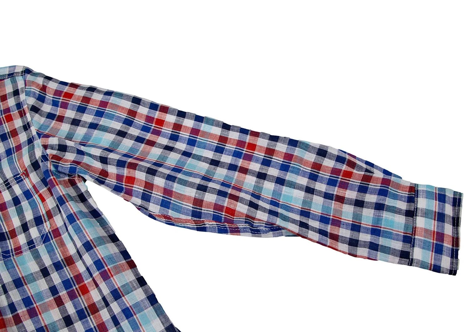 Junya Watanabe Linen Check Horizontal Collar Shirt in Blue and Red Size US S / EU 44-46 / 1 - 6 Thumbnail