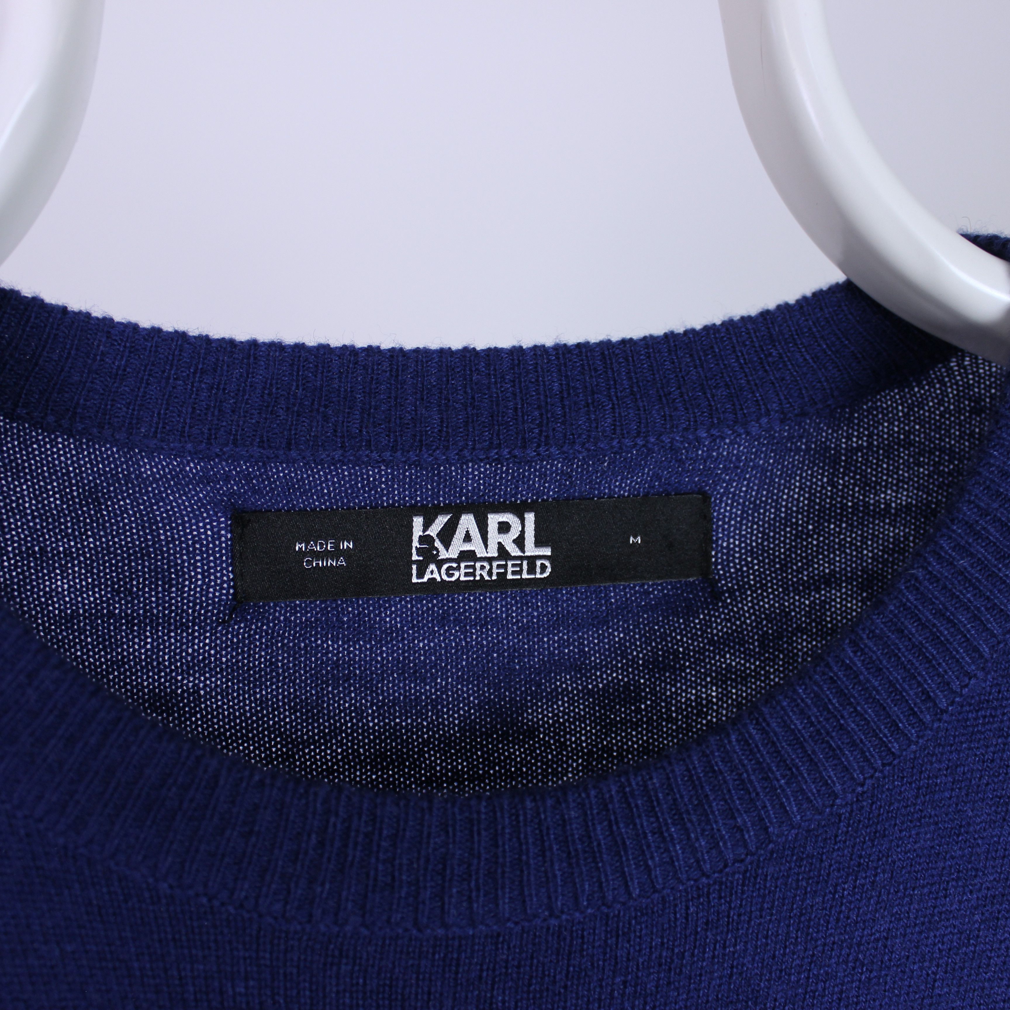 Karl Lagerfeld Karl Lagerfeld cashmere sweater big logo centr navy S M Size US M / EU 48-50 / 2 - 2 Thumbnail