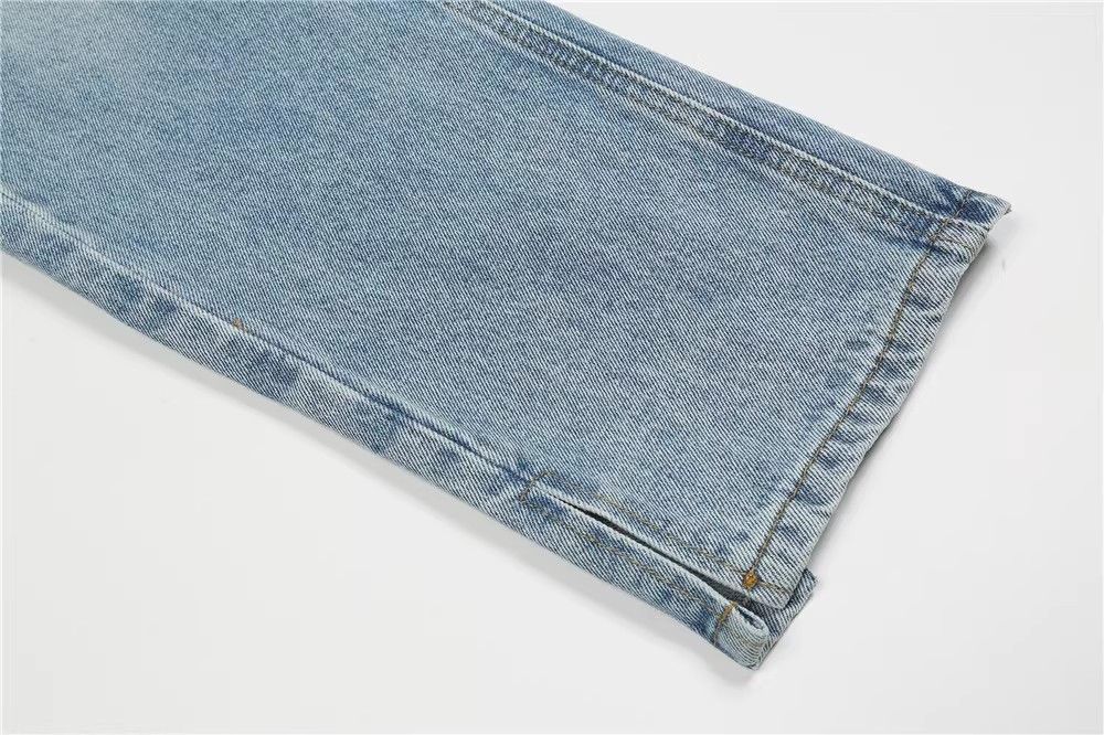 Japanese Brand × Jean Men's solid color washed distressed irregular hem jeans Size US 32 / EU 48 - 6 Thumbnail