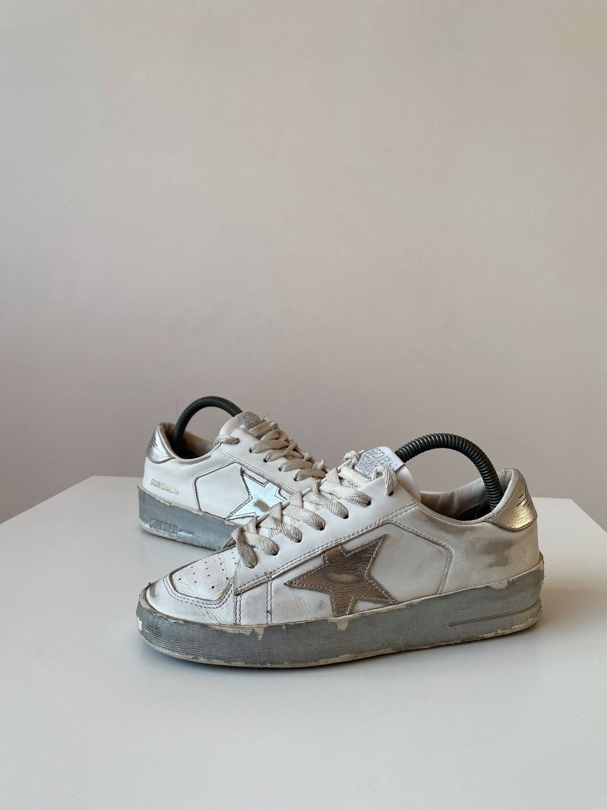 image of Golden Goose Stardan 'white Silver' Shoes, Women's (Size 6)