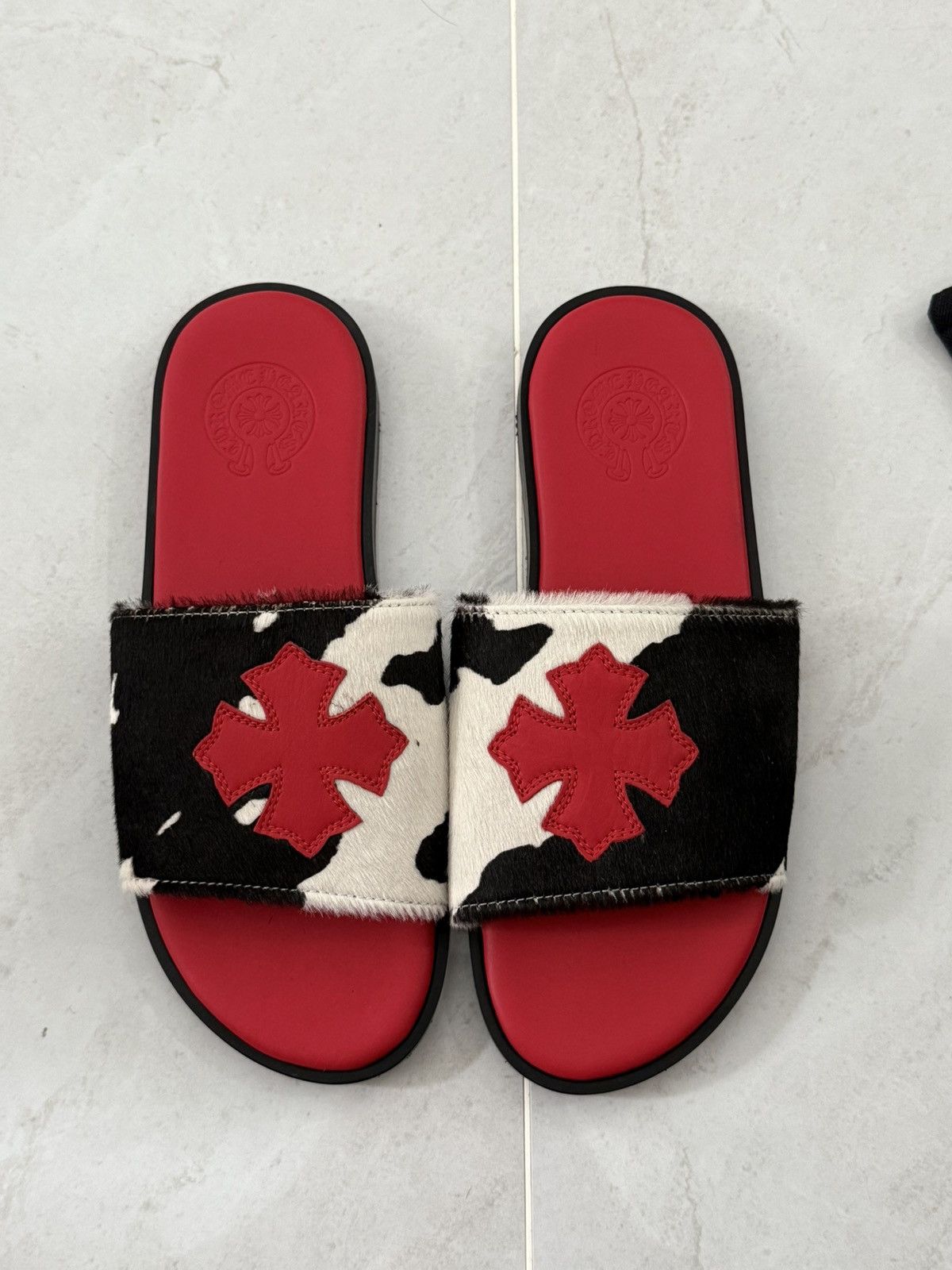 Chrome Hearts Chrome Hearts Cross Patched Pony Hair Leather Slipper Sz.41 Size US 11 / IT 41 - 1 Thumbnail