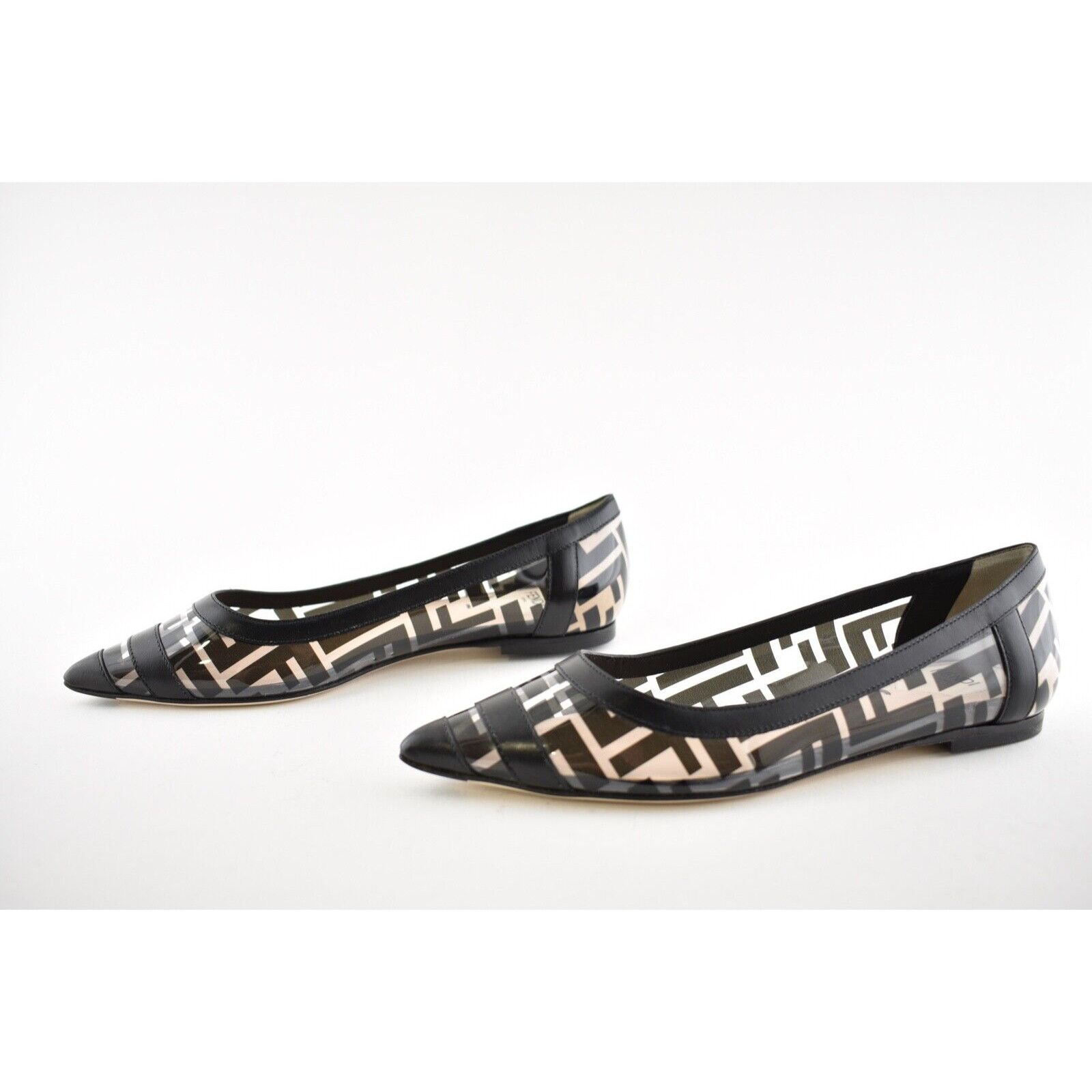 Fendi Fendi Black PVC Colibri Clear Leather Pointed Ballerina Size US 6 / IT 36 - 5 Thumbnail