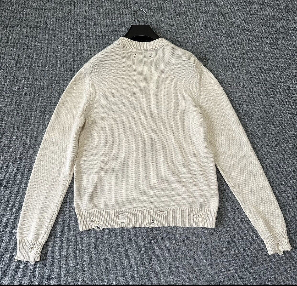 Amiri Amiri chest letter logo jacquard tassel damaged sweater Size US XL / EU 56 / 4 - 5 Thumbnail