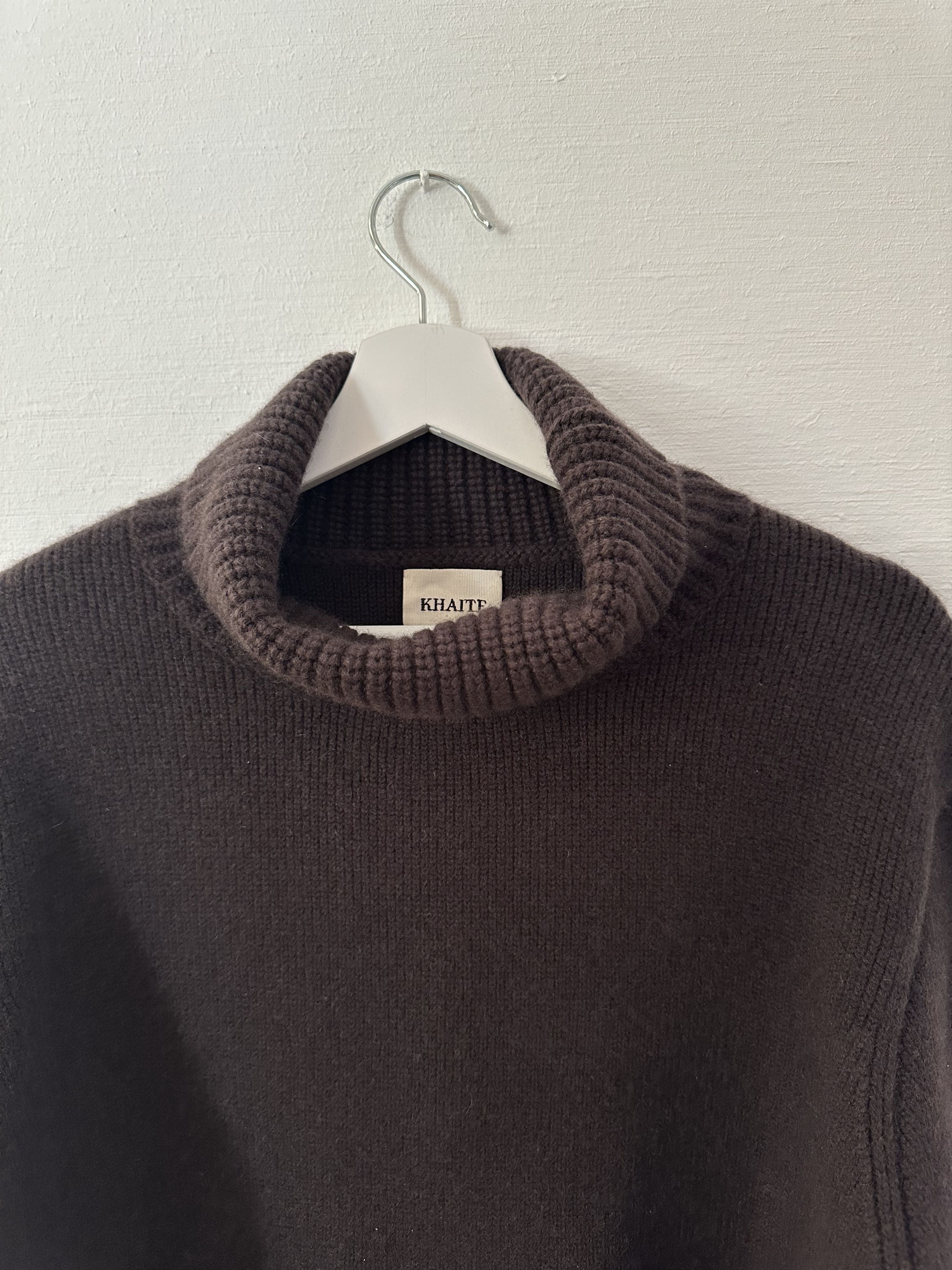 KHAITE Chocolate Brown Cashmere Jovie Sweater Size L / US 10 / IT 46 - 4 Thumbnail