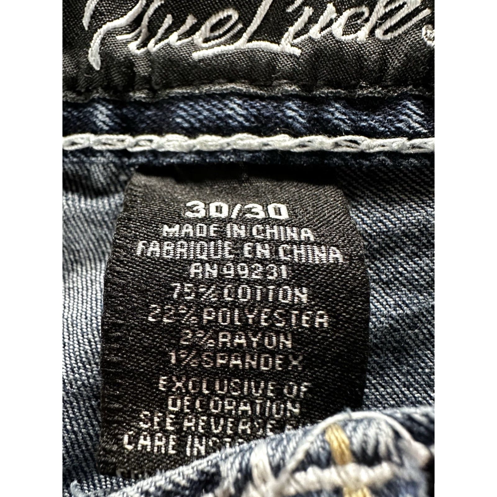 Denime True Luck Jeans Mens 32x28 Stretch Denim Straight Fit Size Thick Stitch Size US 32 / EU 48 - 4 Thumbnail