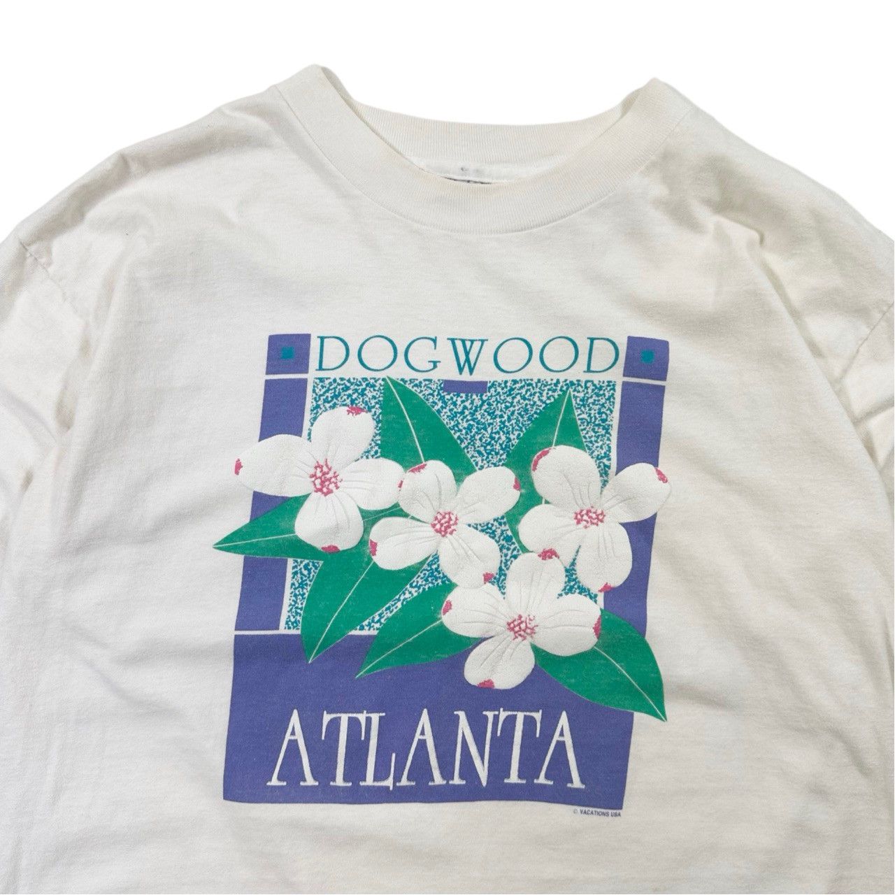 Vintage Vintage 90s Single Stitch Dogwood Atlanta Graphic Flower Size US XL / EU 56 / 4 - 2 Thumbnail
