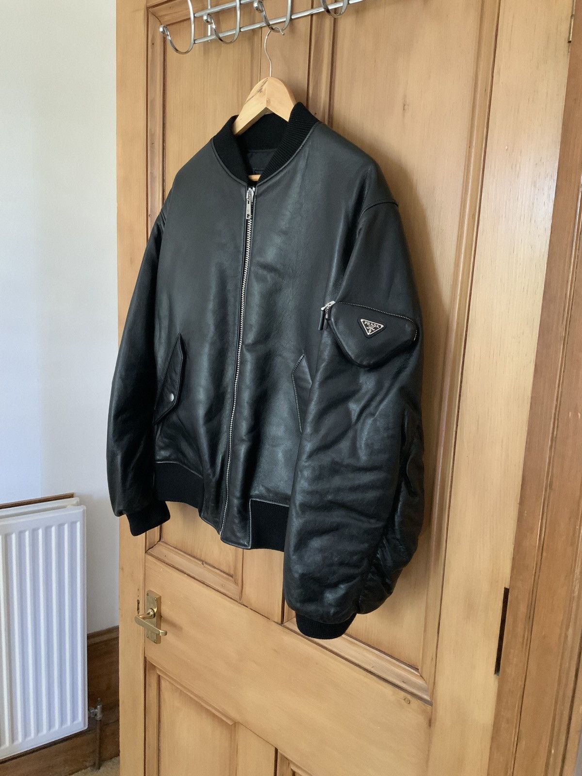 Prada Prada Leather Bomber Jacket Size US M / EU 48-50 / 2 - 2 Thumbnail