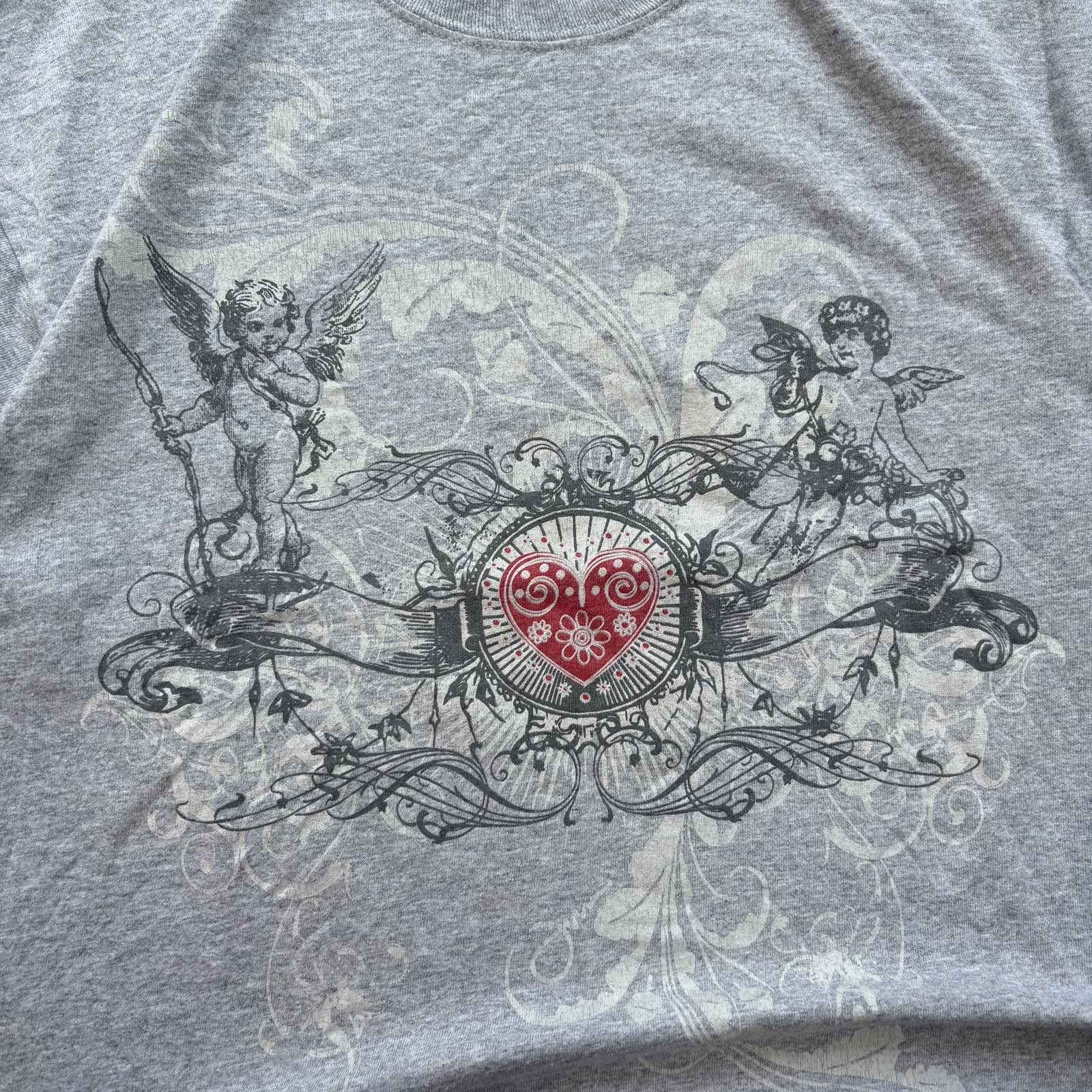 Gildan Vintage Y2K Cropped Affliction Style Cupid Love Grunge Shirt Size US L / EU 52-54 / 3 - 2 Thumbnail