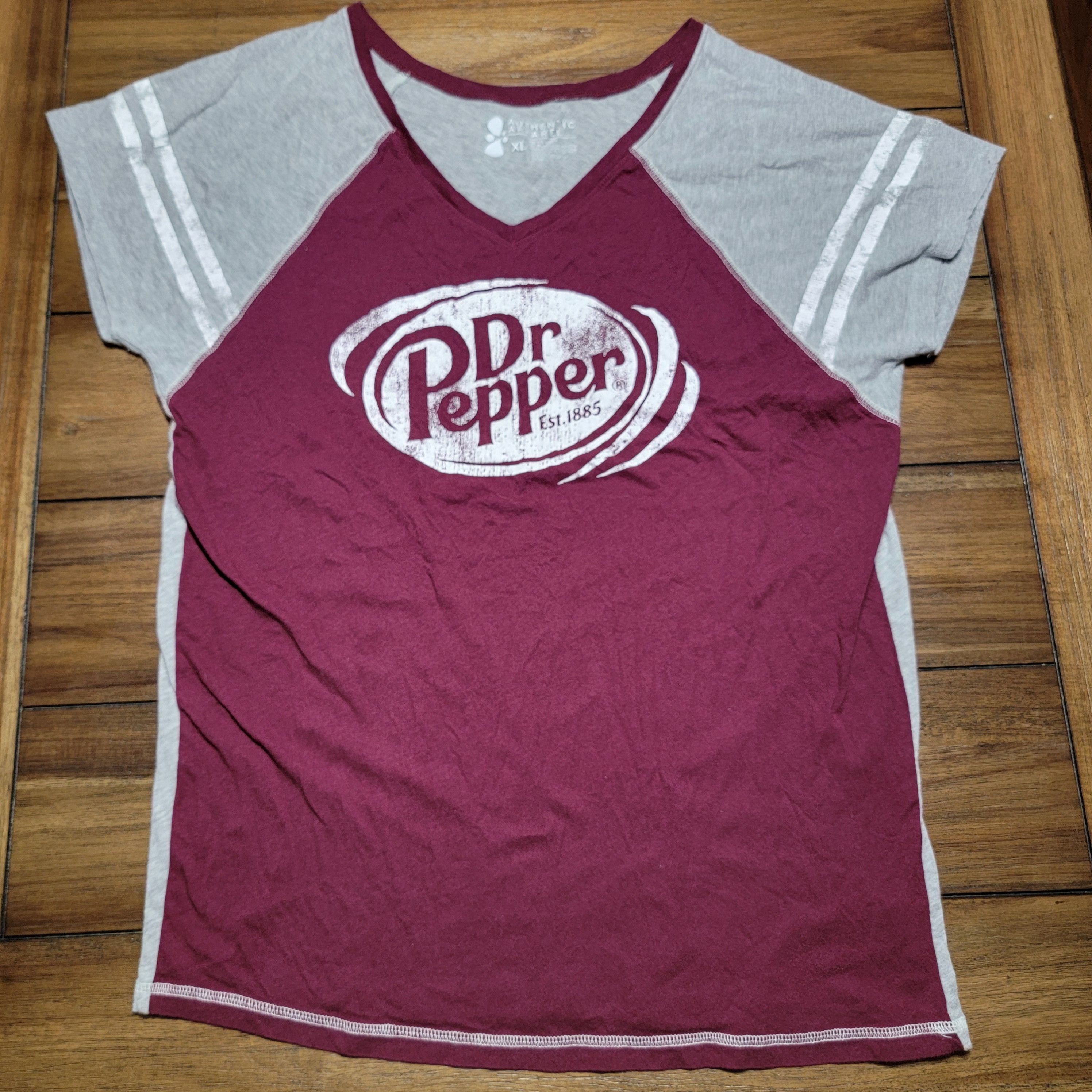 Other Authentic Apparel Dr Pepper SS Burgundy & Grey Tee - Size XL Size XL / US 12-14 / IT 48-50 - 1 Thumbnail