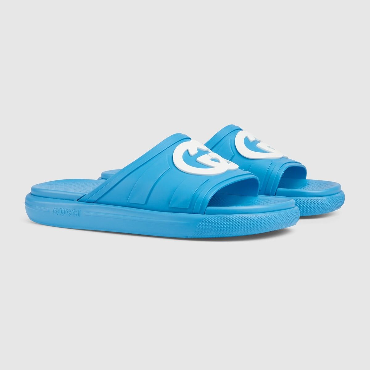 Gucci o1s1wg110125 Interlocking G Slide Sandals in Blue Size US 11.5 / EU 44-45 - 2 Thumbnail