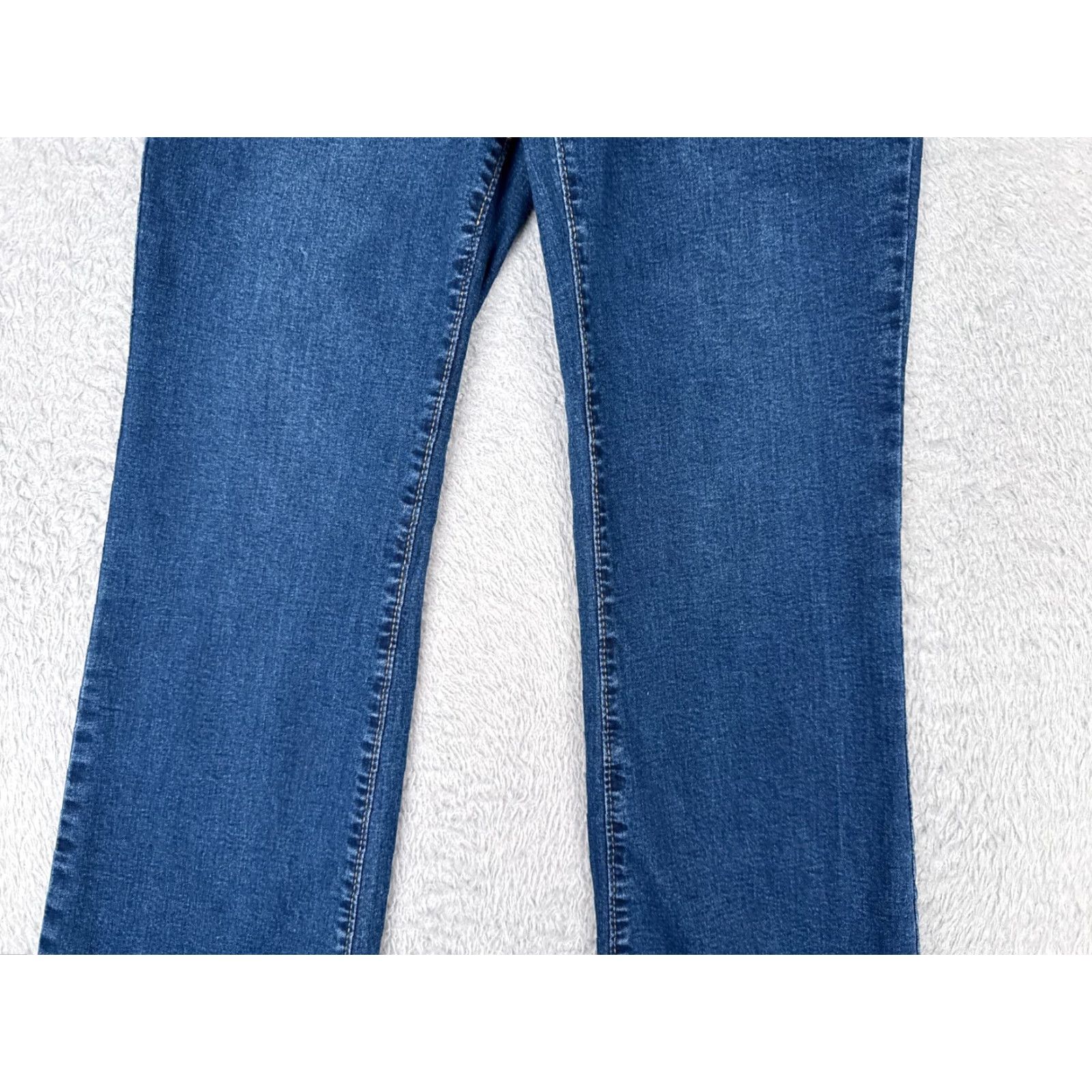 Vintage Blue Jeans Women 12 Blue Denim Bootcut Cotton Blend High Rise Zip Fly 30x29 Denim Jeans Womens Bootcut 30" Blue Str Size 34" / US 12 / IT 48 - 3 Thumbnail