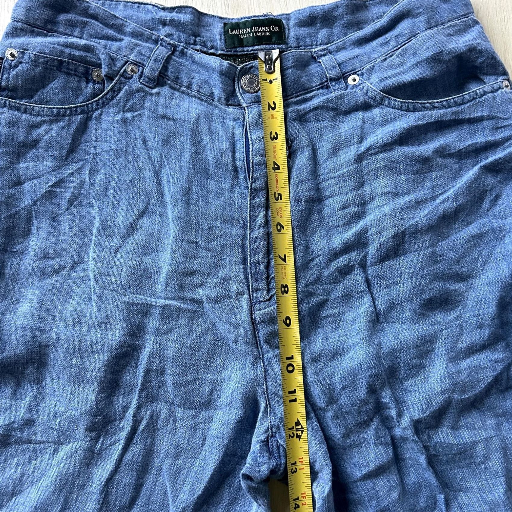 CO Lauren Jeans Co Ralph Lauren Jeans Womens 12 Light Blue Linen Straight 32x31 Size 34" / US 12 / IT 48 - 7 Thumbnail