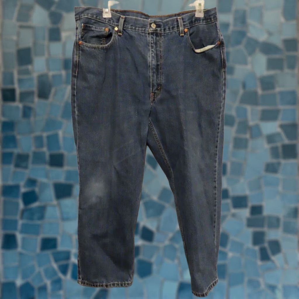 Levi's Levi's 550 Jeans Men's 42x30 Relaxed Fit Blue Denim Straight 5-Pocket Belt Loops Zip Fly Pockets Size US 42 / EU 58 - 1 Thumbnail