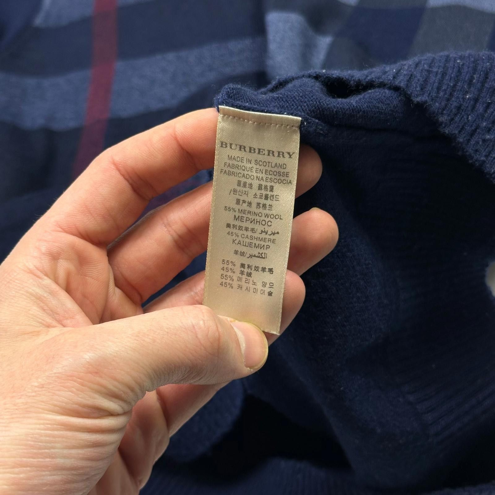 Burberry Burberry Brit Scotland Wool & Cashmere Nova Check Jumper - S Size US S / EU 44-46 / 1 - 5 Thumbnail